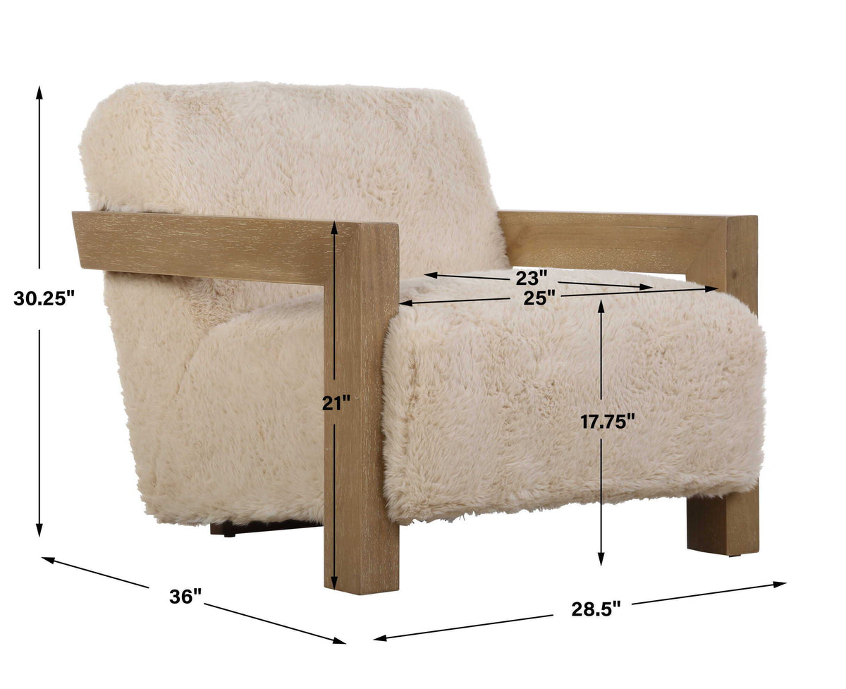 Jackson Sheepskin Accent Chair - Light Brown by Uttermost - View 10