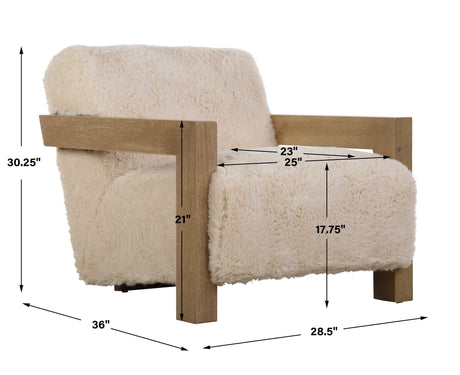 Jackson Sheepskin Accent Chair - Light Brown by Uttermost - View 10