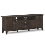 Redmond 72 inch Wide Solid Wood TV Stand in Brunette Brown For TVs up to 80 inches