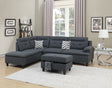 Living Room Furniture Charcoal Cushion Sectional w Ottoman Linen Like Fabric Sofa Chaise - sold by Home Elegance USA