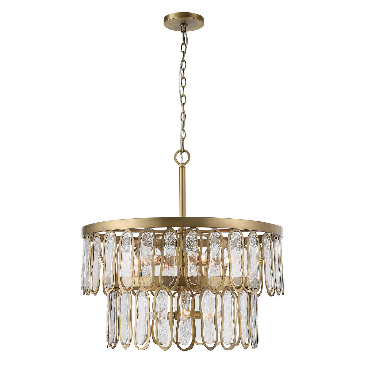 Aurelie 9 Light Round Pendant Brass - Yellow / White by Uttermost - View 4