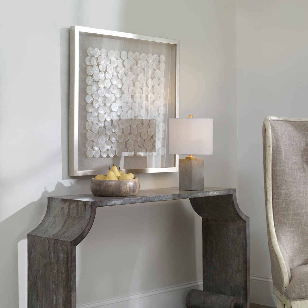Roxas Capiz Shell Shadow Box - Silver by Uttermost - View 3