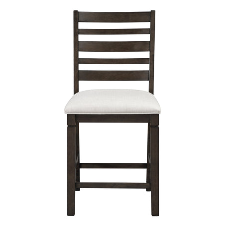 Classic 7pc Counter Height Dining Dark Espresso Finish Extendable Table and Chairs Set Upholstered Seat Wooden Dining Furniture - sold by Home Elegance USA