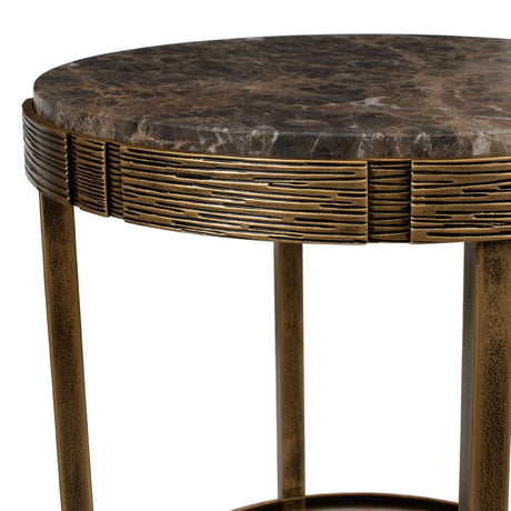 Cusano Round Dark Marble Accent Table Brass / Brown - Gold / Dark Brown by Uttermost - View 8