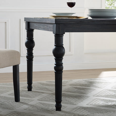 Leviton Urban Style Wood Dark Wash Turned-Leg Dining Set: Table and 6 Chairs - sold by Home Elegance USA
