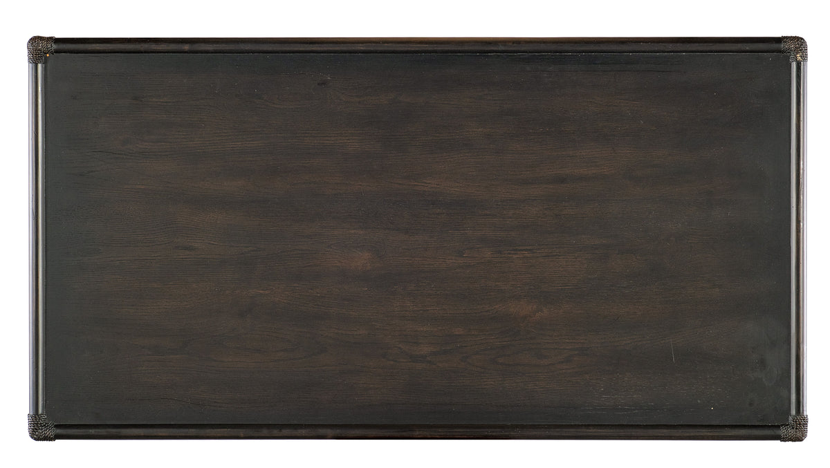 Retreat Pole Rattan Writing Desk - Black / Dark Brown by Hooker Furniture - View 8