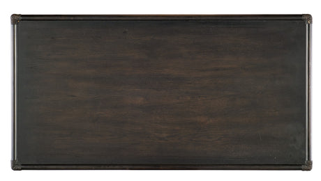Retreat Pole Rattan Writing Desk - Black / Dark Brown by Hooker Furniture - View 8
