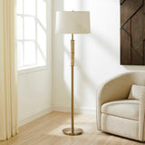 Verlaine Travertine Floor Lamp Brass,Gold - Beige by Uttermost - View 4