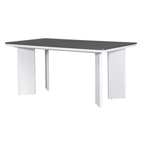 TOPMAX Modern 7-Piece Dining Table Set with 6 Upholstered Dining Chairs, Dark Gray+White - sold by Home Elegance USA