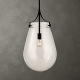 Dewdrop 1 Light Glass Shade Pendant - Black by Uttermost - View 2