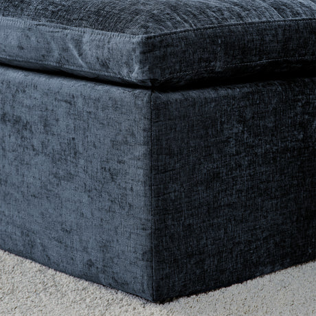 Modern U-Shaped 143' Cloud Sectional Couch with Comfy Chaise in Blue Chenille - sold by Home Elegance USA