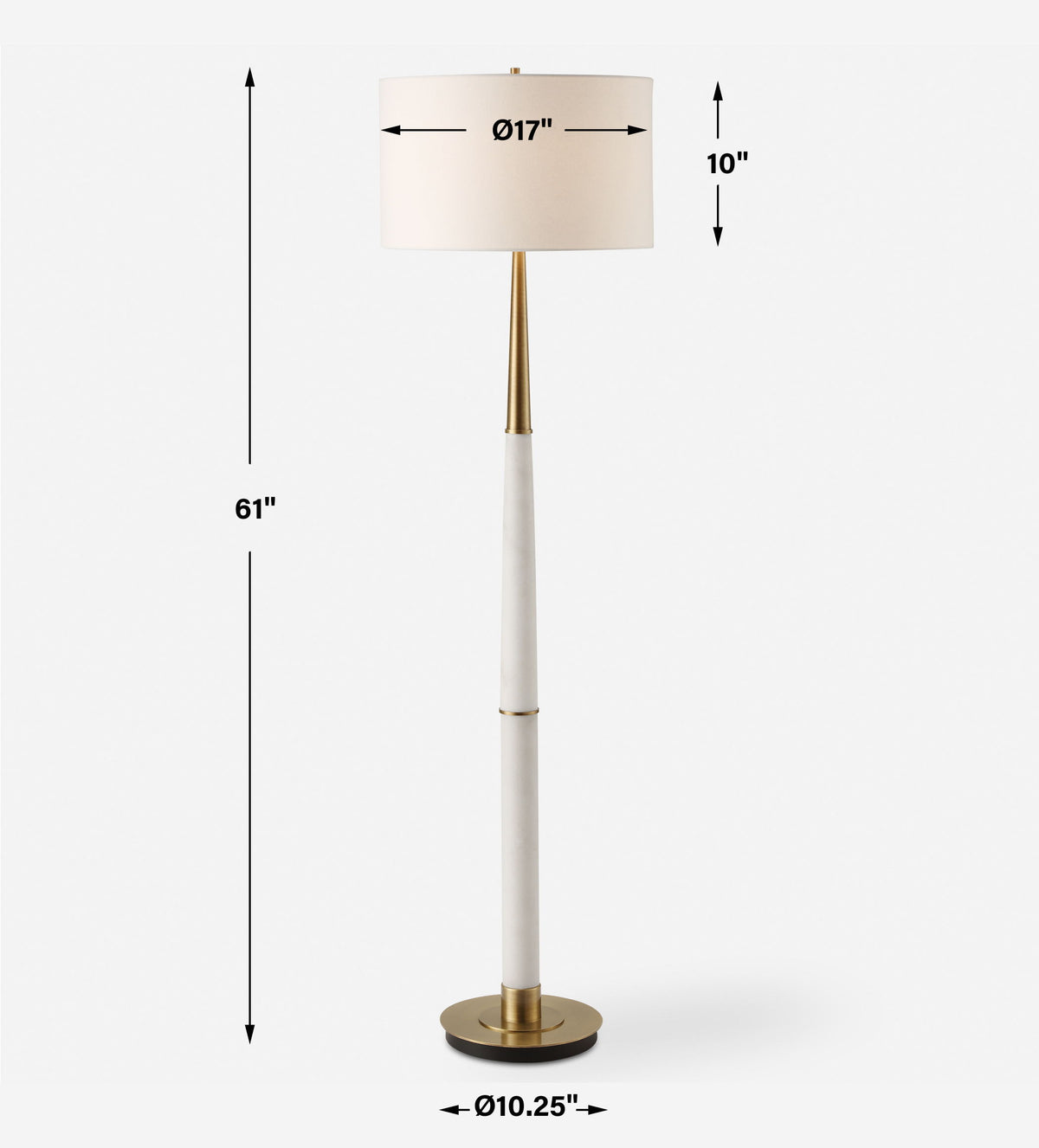 Faro White Marble Floor Lamp by Uttermost - View 8