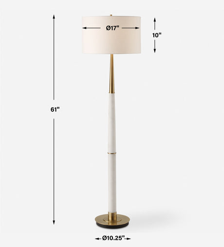 Faro White Marble Floor Lamp by Uttermost - View 8