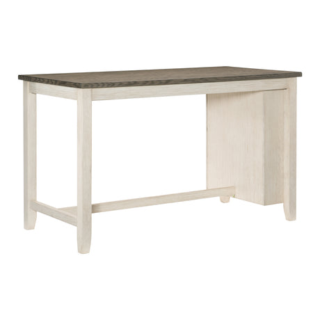 Antique White Finish 5pc Counter Height Set Multifunctional Counter Height Table with 4 Stools Brown Fabric Upholstered Nailhead Trim Dining Room Furniture - sold by Home Elegance USA