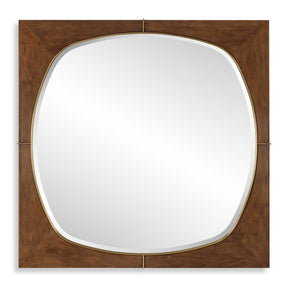 Garonne Square Walnut Mirror - Dark Brown by Uttermost - View 1