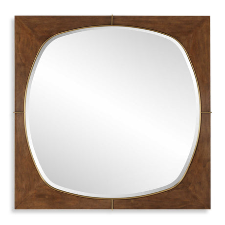 Garonne Square Walnut Mirror - Dark Brown by Uttermost - View 1