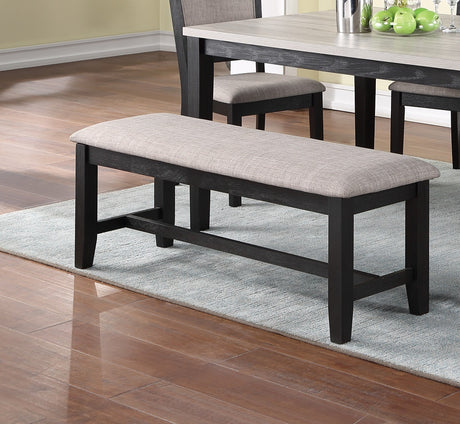Contemporary Dining 6pc Set Table w 4x Side Chairs And Bench Padded Upholstered Cushion Seats Chairs Solid wood And Veneers Dining Room Furniture - sold by Home Elegance USA