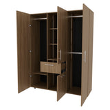 FM FURNITURE Alamo Lake Armoire Multi-storage with one Drawer, Natural Oak - sold by Home Elegance USA