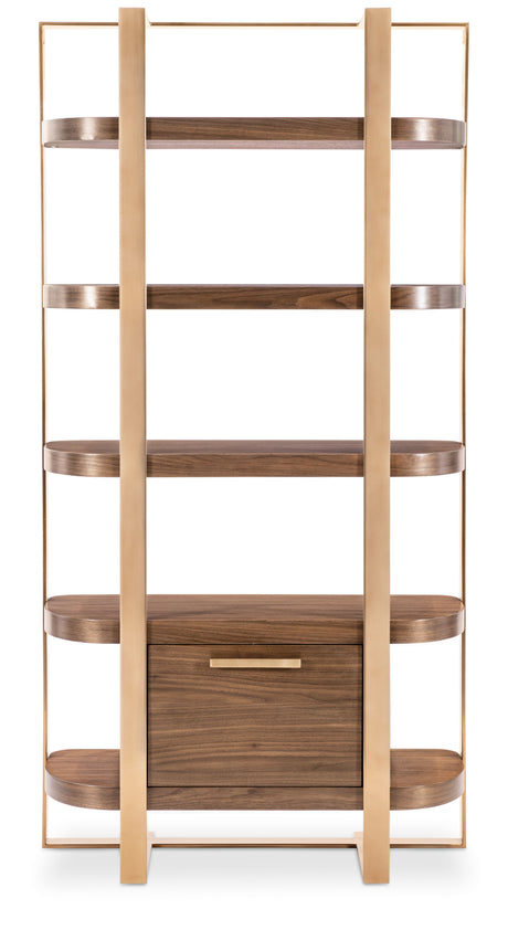 Eleana Etagere Medium Wood / Gold - Dark Brown / Gold by Hooker Furniture - View 2