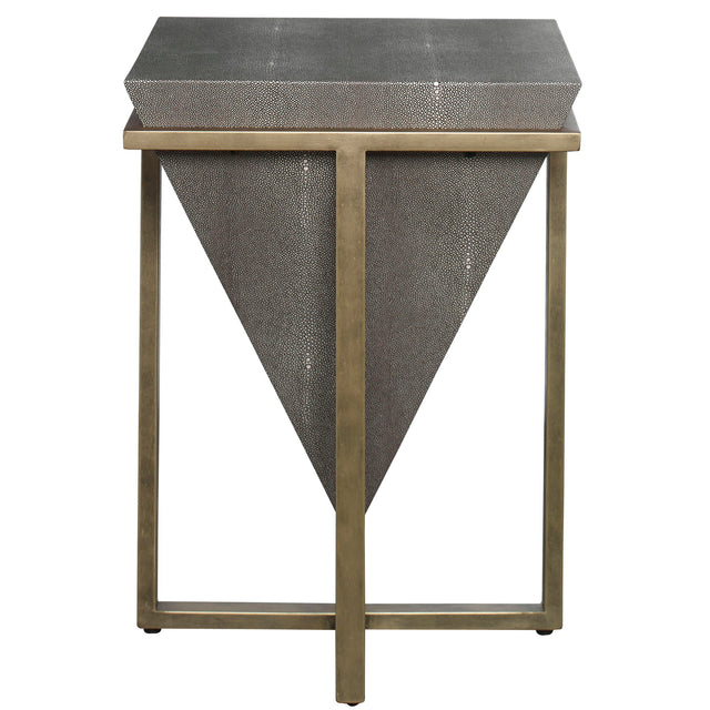 Bertrand Shagreen Accent Table Dark Gray & Gold - Dark Gray / Gold by Uttermost - View 1