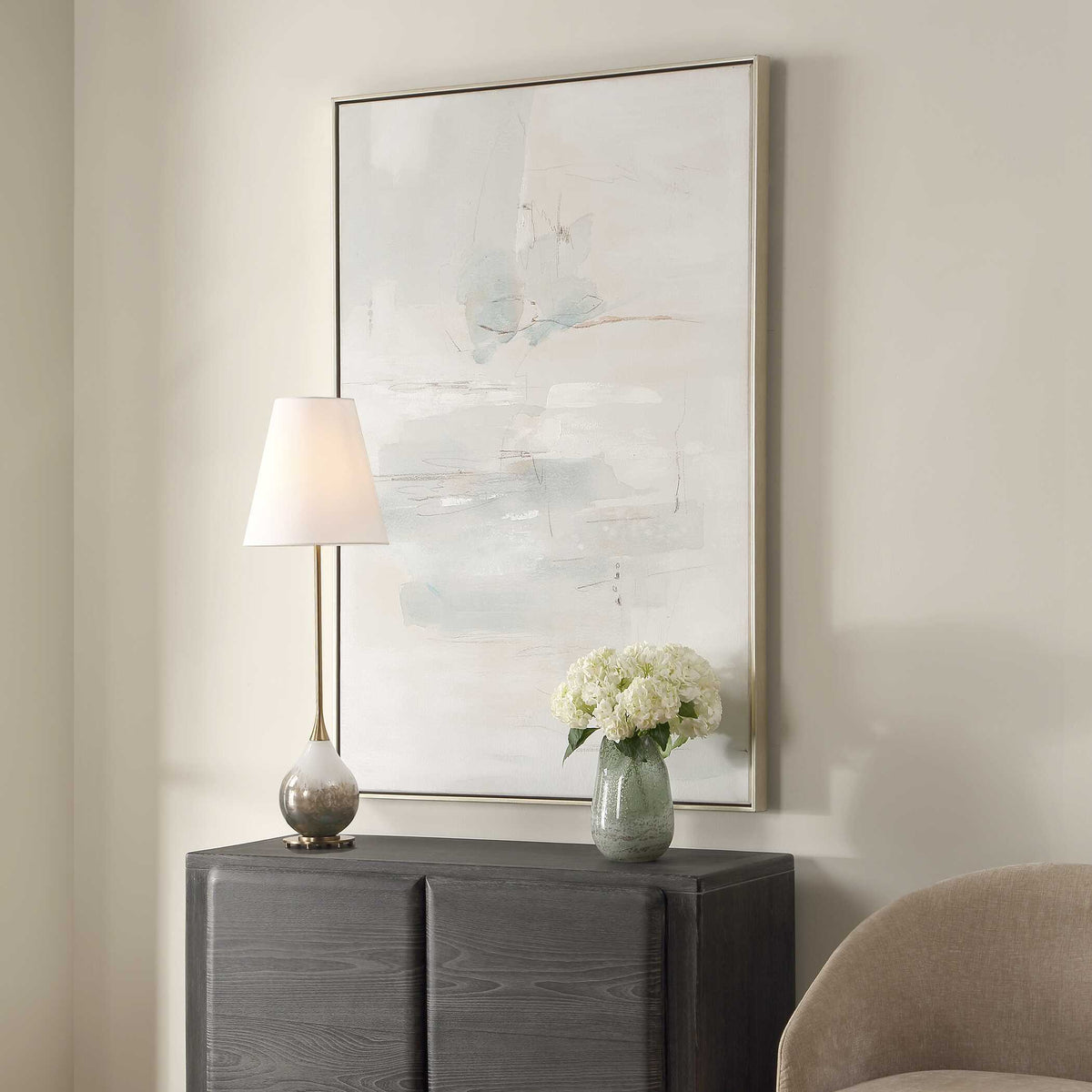 One And Only Hand Painted Abstract Art - Gray by Uttermost - View 3