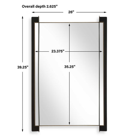 Cunene Industrial Wall Mirror - Black by Uttermost - View 7