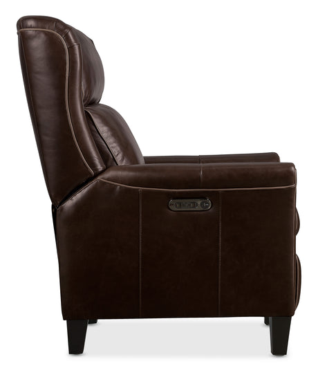 Henley Power Recliner With Power Headrest - Dark Brown by Hooker Furniture - View 7
