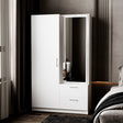 FM FURNITURE Thatcher Armoire- wardrobe, shoe storage and 2 - drawer, White - sold by Home Elegance USA