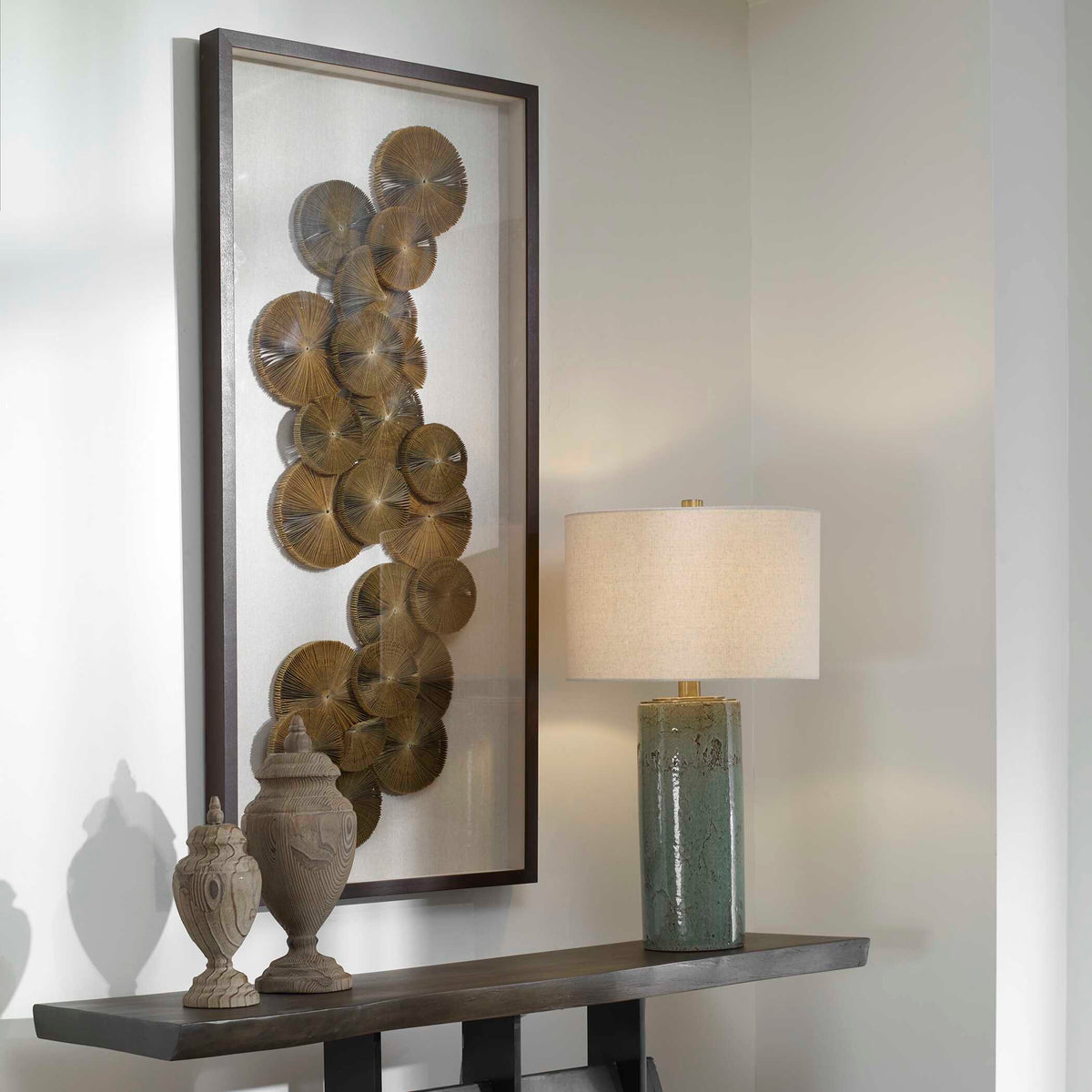 The Times Shadow Box Wall Art - Light Brown by Uttermost - View 3