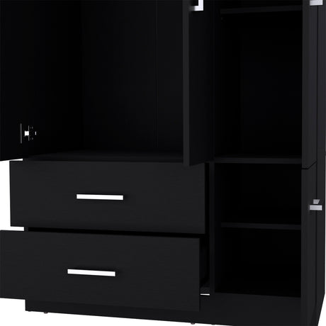 Four Door Armoire Crosby, Bedroom, Black - sold by Home Elegance USA
