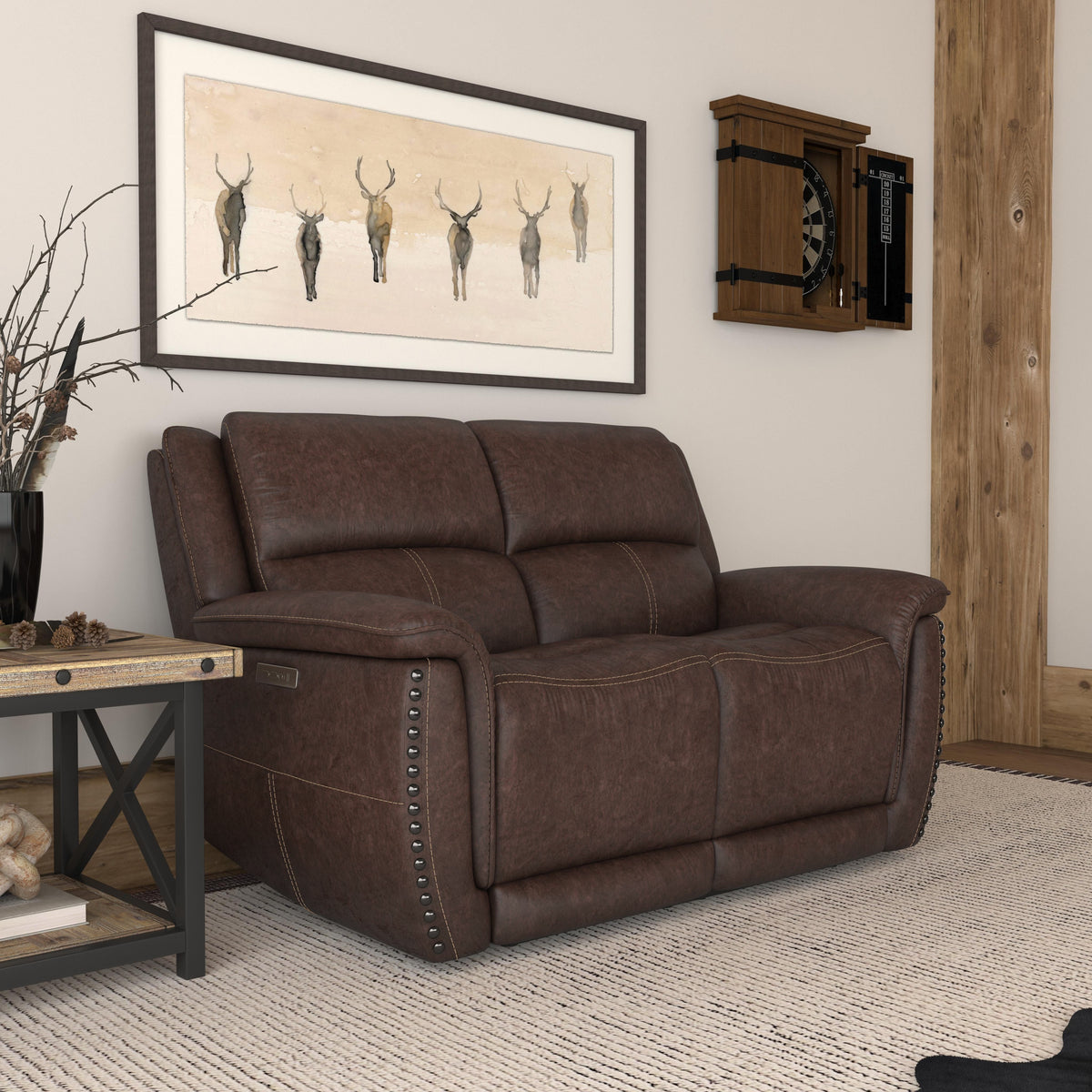 Beau Power Reclining Loveseat With Power Headrests - Sable | Flexsteel