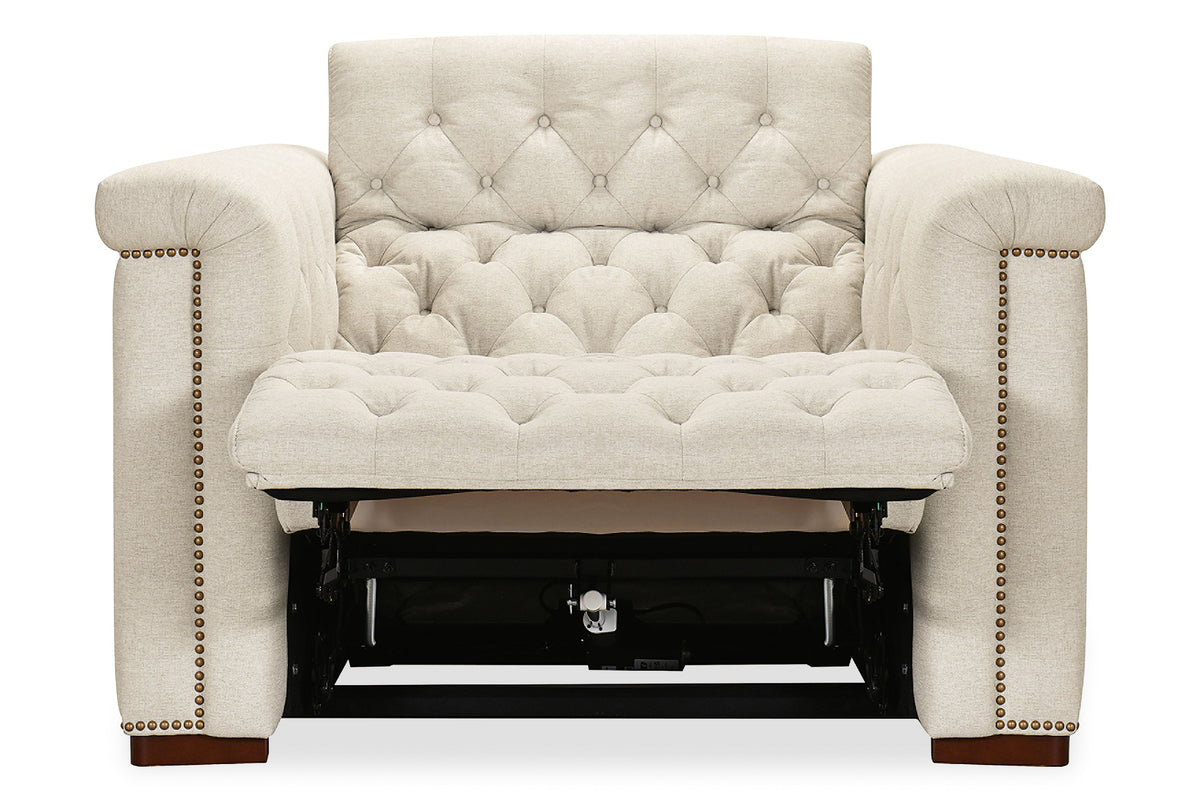 Savion Deux Power Recliner With Power Headrest - Beige by Hooker Furniture - View 9