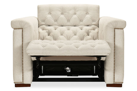 Savion Deux Power Recliner With Power Headrest - Beige by Hooker Furniture - View 9