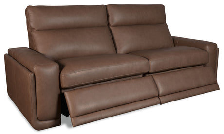 Simone ZG 2 over 2 Power Sofa With Power Headrest and BT speaker - Dark Brown by Hooker Furniture - View 3