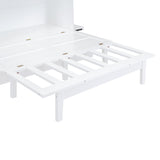 Queen Size Murphy Bed with USB Port and removable Shelves on Each Side,White - Home Elegance USA