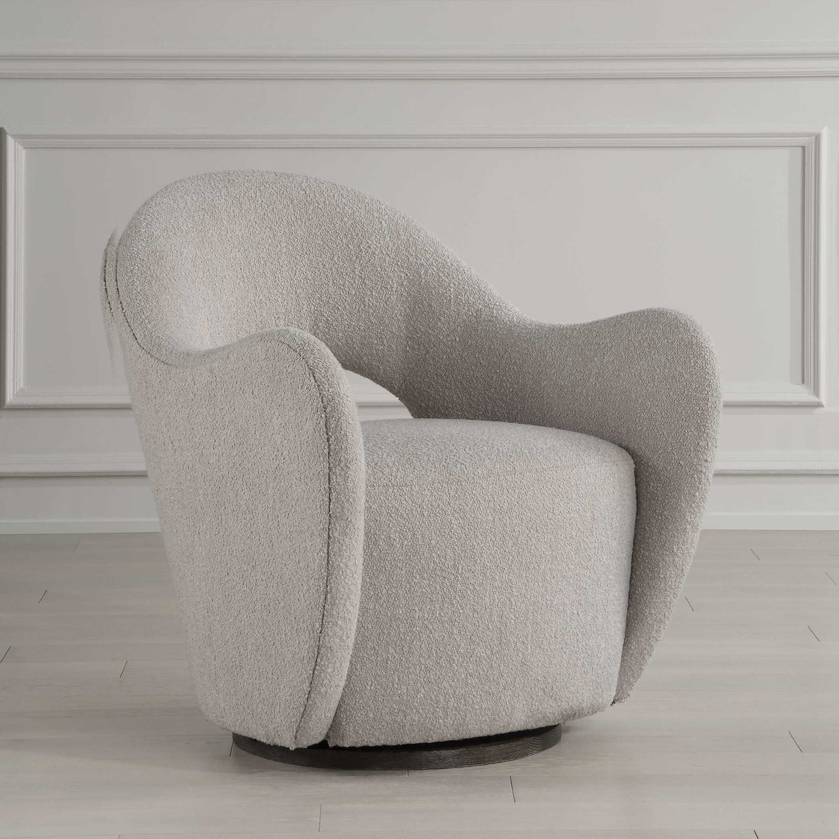 Wander Fabric Swivel Chair - Gray by Uttermost - View 3