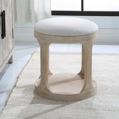 Dennen Ottoman Oak - Beige by Uttermost - View 3