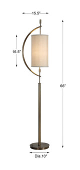 Balaour Floor Lamp Antique Brass - Light Brown / Beige by Uttermost - View 3