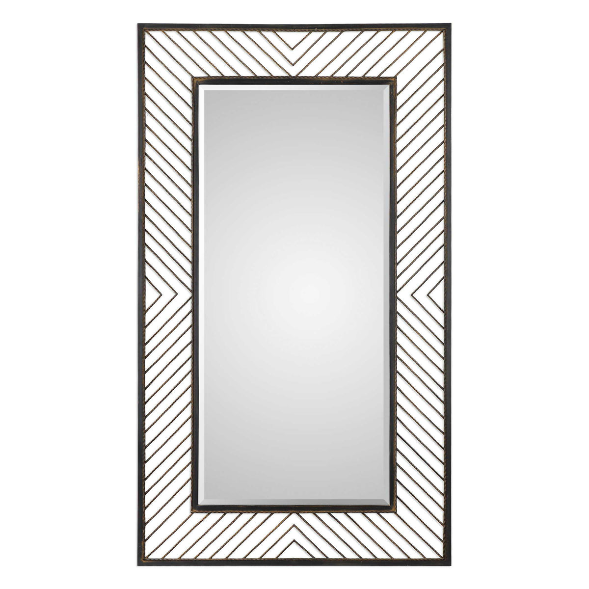 Karel Chevron Mirror - Black by Uttermost - View 1