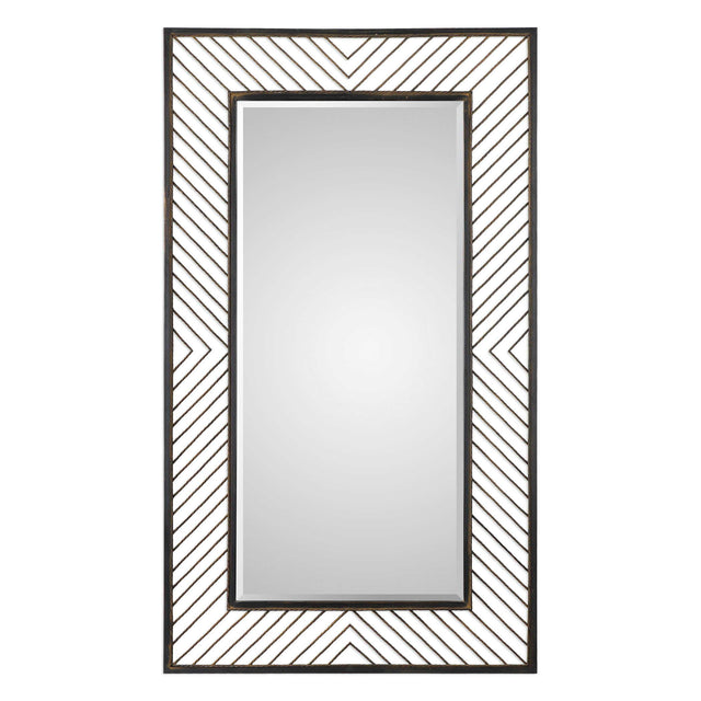 Karel Chevron Mirror - Black by Uttermost - View 1