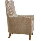 Kiango Animal Pattern Armchair - Light Brown / White by Uttermost - View 6