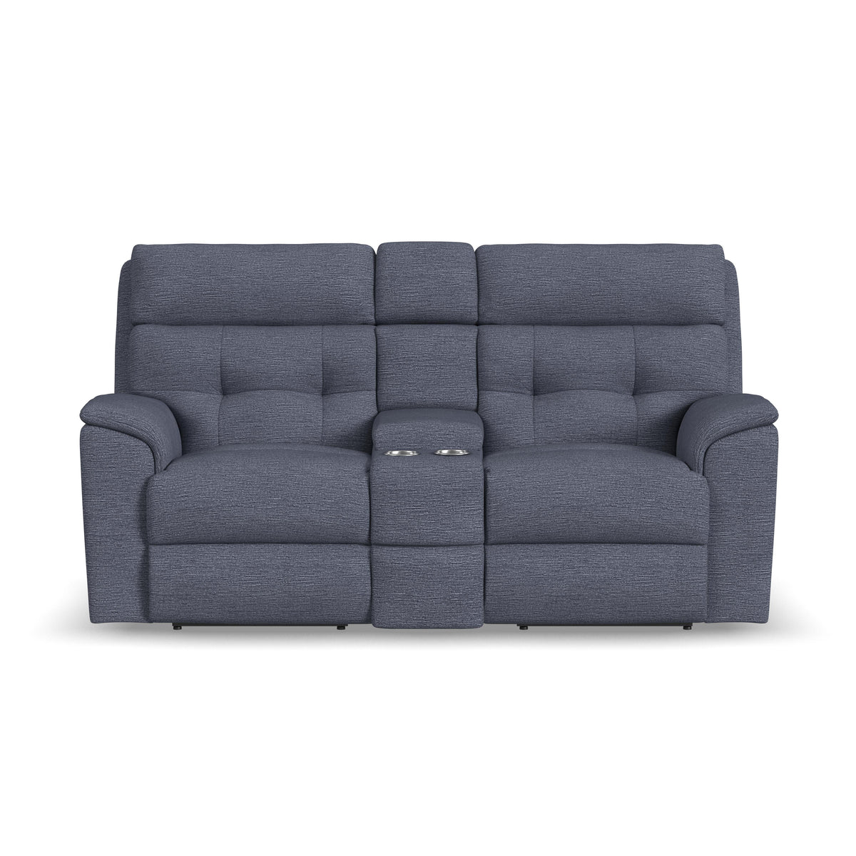 Mason Transitional Fabric Power Reclining Loveseat With Console | Flexsteel