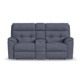 Mason Transitional Fabric Power Reclining Loveseat With Console | Flexsteel