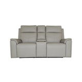 Vernon Power Reclining Loveseat With Console, Power Headrests, Lumbar, Heat & Massage - Dove Gray | Flexsteel