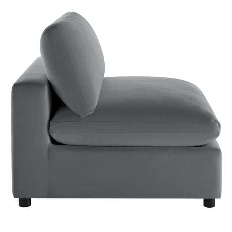 Caylie Modular 5-Piece Sectional in Charcoal with Solid Wood Legs - sold by Home Elegance USA