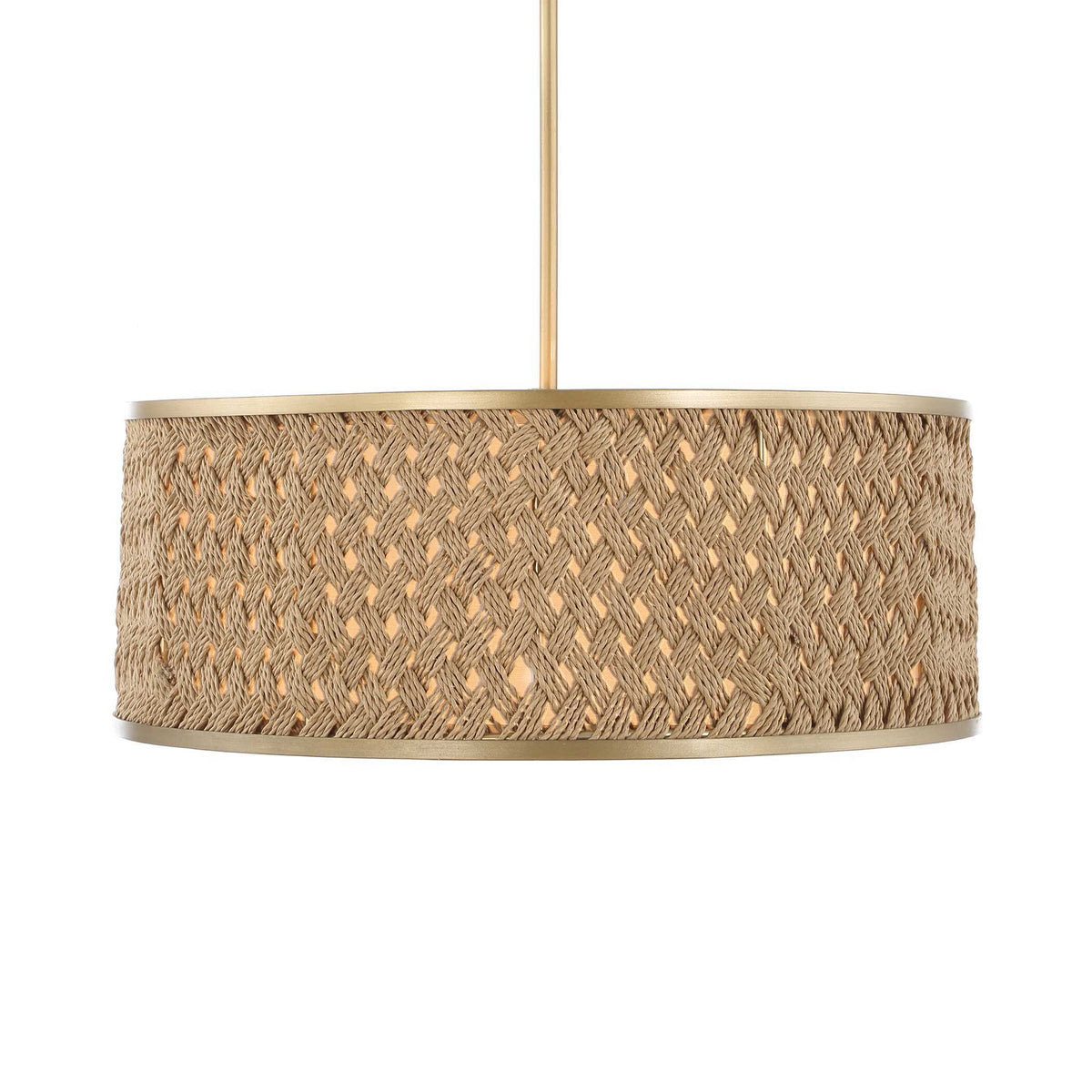 Pinchot 4 Light Rattan Drum Pendant - Light Brown by Uttermost - View 4
