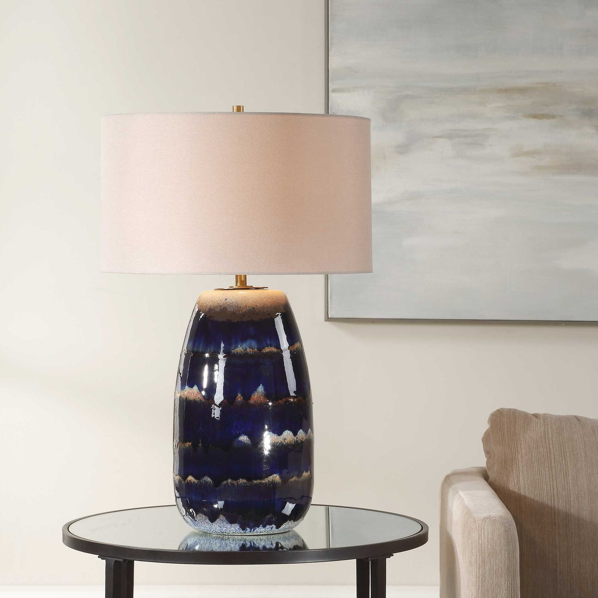 Orleans Glaze Table Lamp - Blue by Uttermost - View 2