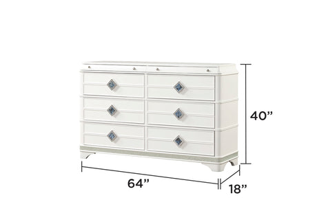 Laguna Modern Style 4 Pc Queen Upholstered Bedroom Set Made with Wood and Crystal Accents in White(CA INVENTORY) - sold by Home Elegance USA
