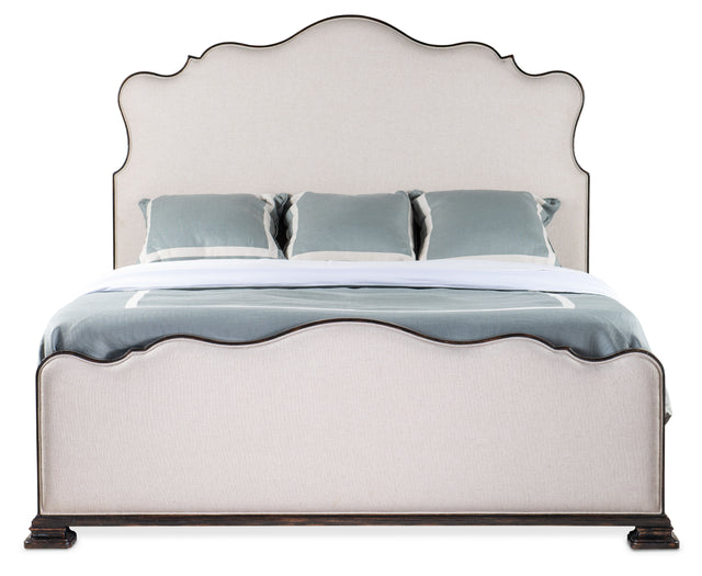 Charleston California King Upholstered Bed - Black / Light Gray by Hooker Furniture - View 6