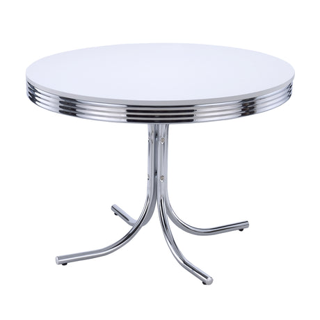 Parlisse White 5-piece Round Dining Set - sold by Home Elegance USA